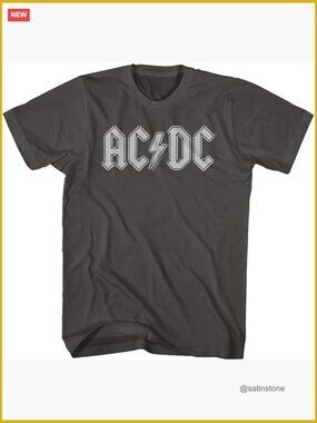 Vintage AC/DC Rock Band Logo Cotton T-Shirt